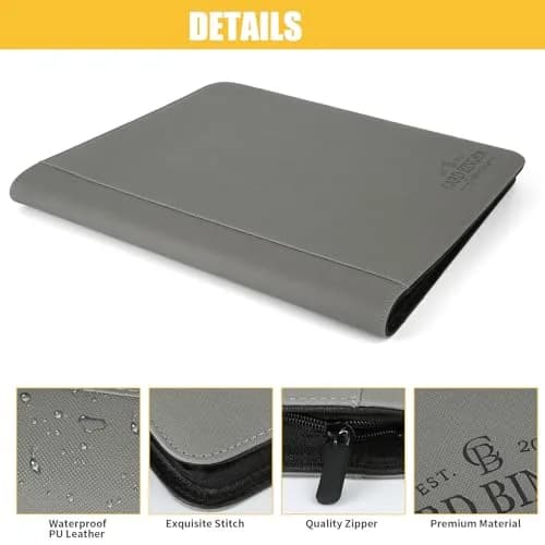 CARDBINDER Grey Display Album 288 Cards (16 Pages) | Holds Toploaders & Standard Cards thumbnail 5