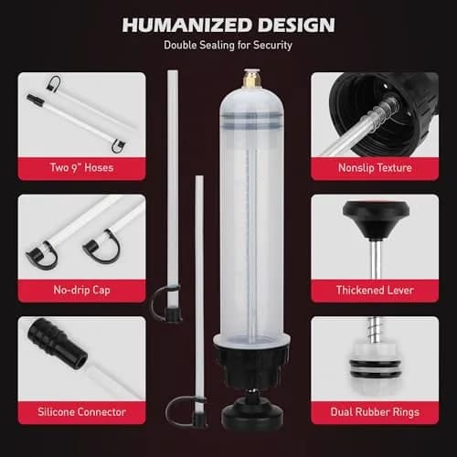SEDY 500CC Fluid Extractor | Multi-Purpose Oil Syringe for Automotive & Marine Use (17.6 Oz./0.45 Qt./500 CC) thumbnail 6
