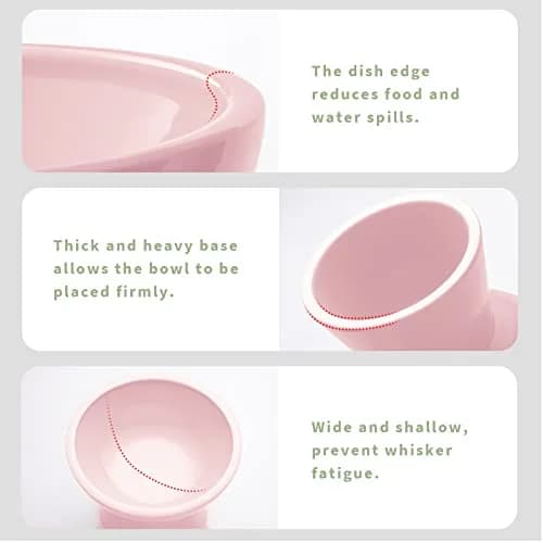 CEEFU 2-Pack Elevated Ceramic Cat Bowls Extra Wide for Food & Water | Whisker-Friendly, Heavy & Stable thumbnail 4