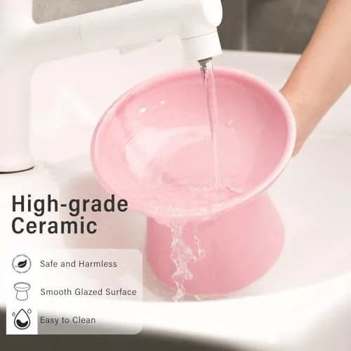 CEEFU 2-Pack Elevated Ceramic Cat Bowls Extra Wide for Food & Water | Whisker-Friendly, Heavy & Stable thumbnail 7