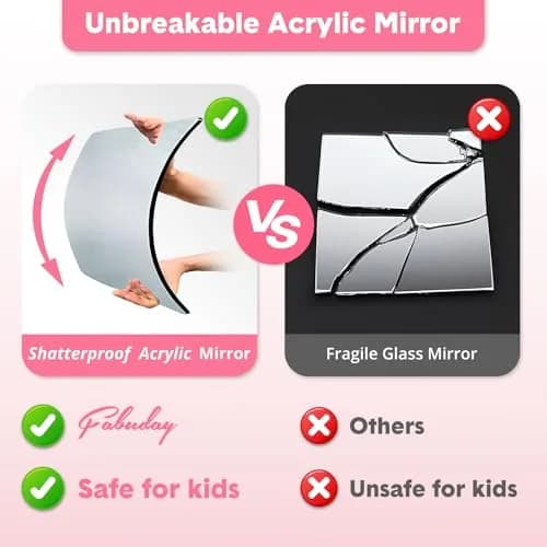 Fabuday Lighted Hanging Mirror for Dance Backstage - Rechargeable Folding LED Full Length Mirror with Lights, Berry (31.3cm H x 29.5cm W x 3.5cm D) thumbnail 2