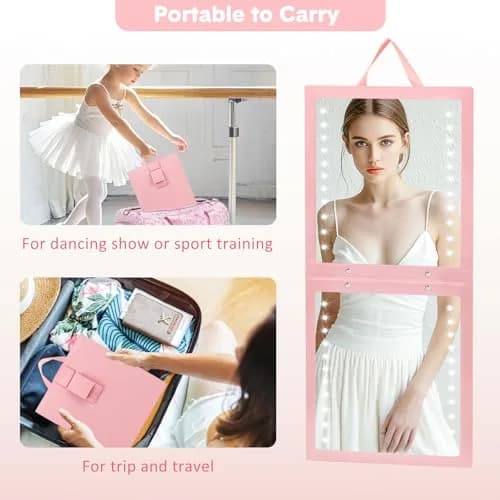 Fabuday Lighted Foldable Hanging Dance Mirror 29cm (11.5") | Adjustable Brightness Full Length thumbnail 5