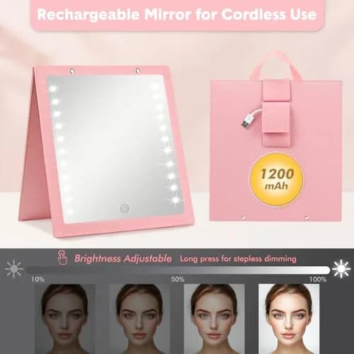 Fabuday Lighted Foldable Hanging Dance Mirror 29cm (11.5") | Adjustable Brightness Full Length thumbnail 6