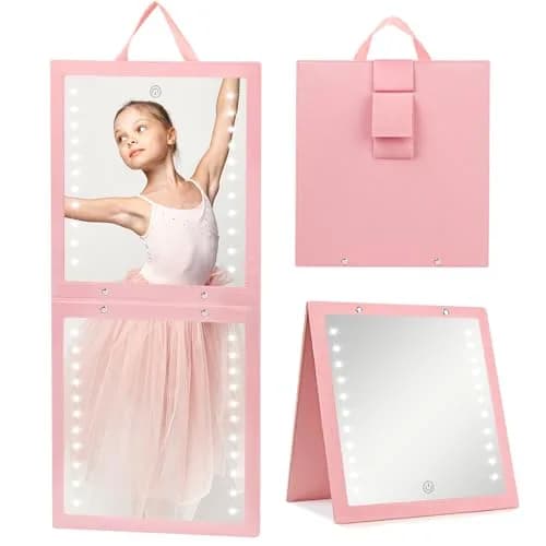 Fabuday Lighted Foldable Hanging Dance Mirror 29cm (11.5") | Adjustable Brightness Full Length thumbnail 1