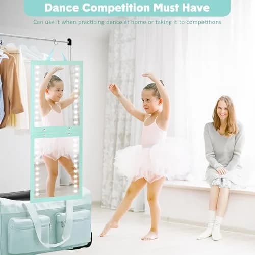Fabuday Lighted Foldable Hanging Dance Mirror 31cm (12.3" L x 11.5" W) | Unbreakable Acrylic for Backstage & Travel thumbnail 4