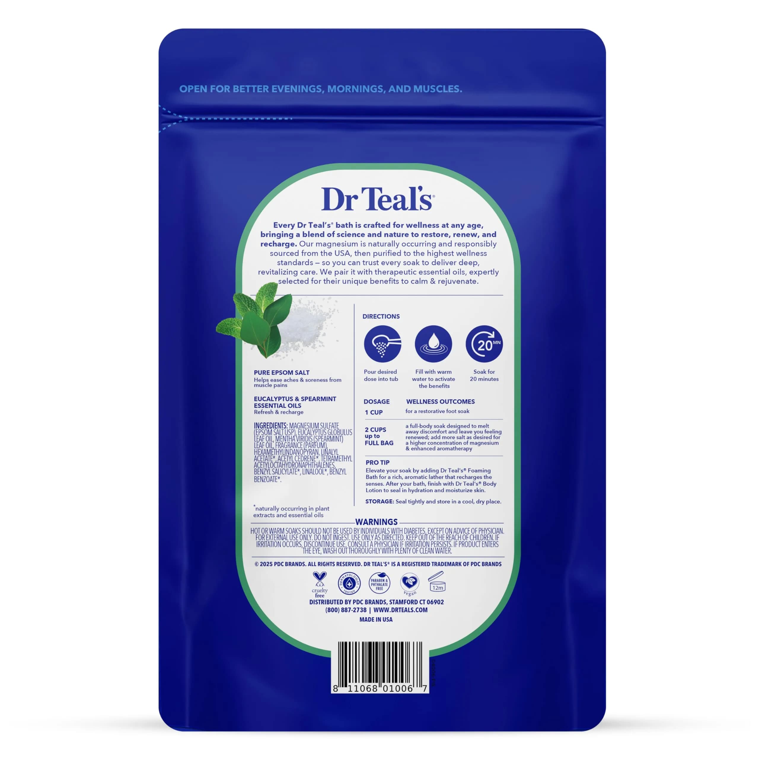 Dr Teal's Epsom Salt Magnesium Soak, Lavender & Eucalyptus Duo Bundle, 1.81 kg (48 oz) | Soothes Aches & Reduces Stress - view 6