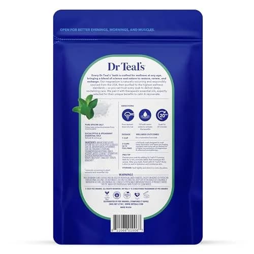Dr Teal's Epsom Salt Magnesium Soak, Lavender & Eucalyptus Duo Bundle, 1.81 kg (48 oz) | Soothes Aches & Reduces Stress thumbnail 6
