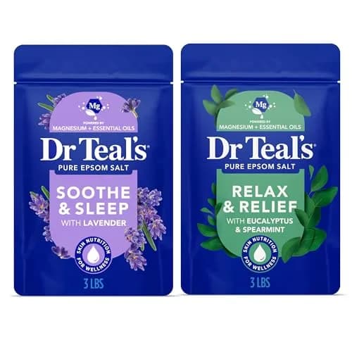 Dr Teal's Epsom Salt Magnesium Soak, Lavender & Eucalyptus Duo Bundle, 1.81 kg (48 oz) | Soothes Aches & Reduces Stress thumbnail 1