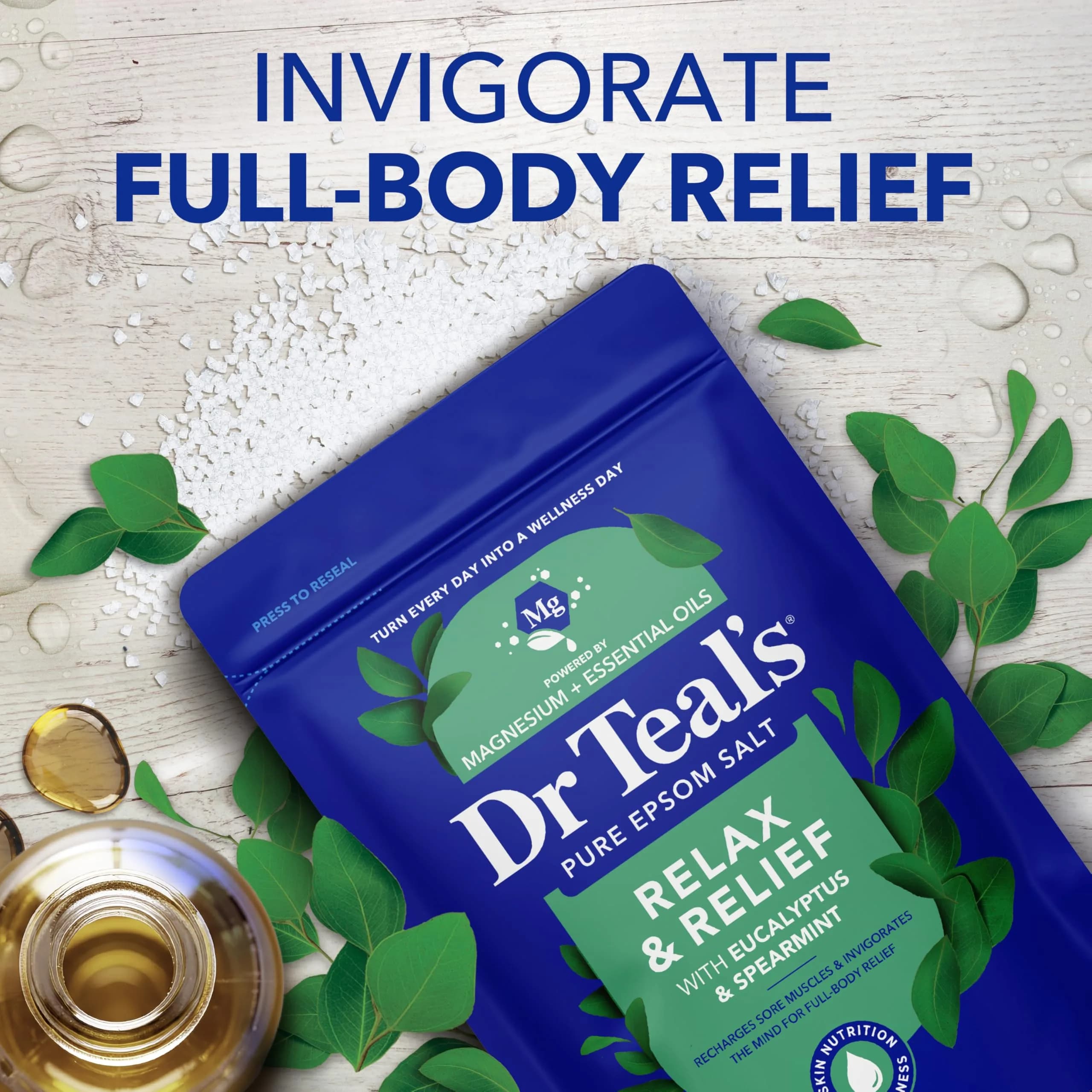 Dr Teal's Epsom Salt Magnesium Soak Trio 144 oz (4.34 kg) | Lavender, Eucalyptus & Rosemary Infused for Muscle Relief - view 4