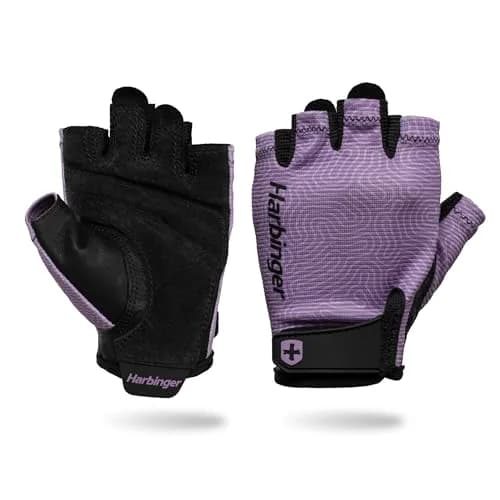 Harbinger Power Gloves 3.0 - Durable Half Finger Weightlifting Gloves with Adjustable Wrist, Breathable Leather Palm, Women's thumbnail 1