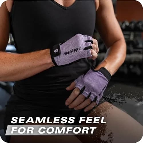 Harbinger Power Gloves 3.0 - Durable Half Finger Weightlifting Gloves with Adjustable Wrist, Breathable Leather Palm, Women's thumbnail 4