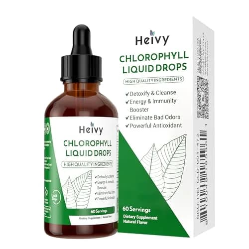 Heivy Chlorophyll Liquid Drops 50mg | Natural Flavor, 2 Fl Oz | Detox & Skin Support thumbnail 1