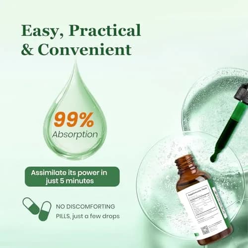 Heivy Chlorophyll Liquid Drops 50mg | Natural Flavor, 2 Fl Oz | Detox & Skin Support thumbnail 5