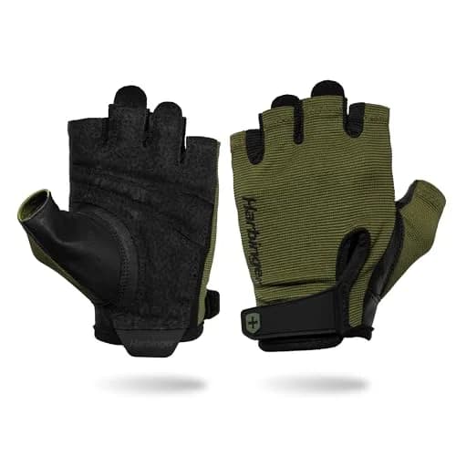 Harbinger Power Gloves 3.0 | Durable Half Finger Weightlifting Gloves with Adjustable Wrist, Breathable Leather Palm, X-Large thumbnail 1