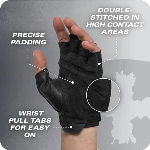 Harbinger Power Gloves 3.0 | Durable Half Finger Weightlifting Gloves with Adjustable Wrist, Breathable Leather Palm, X-Large thumbnail 7