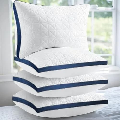 Slybear King Size Pillows Set of 4 | Cooling Hotel Luxury Bed Pillows for Sleeping 4 Pack, Supportive Breathable Down Alternative Gusseted Pillow for Side Stomach or Back Sleepers (19 x 33 inch / 48.3 x 83.8 cm) thumbnail 1