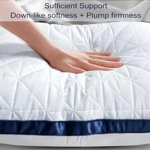 Slybear King Size Pillows Set of 4 | Cooling Hotel Luxury Bed Pillows for Sleeping 4 Pack, Supportive Breathable Down Alternative Gusseted Pillow for Side Stomach or Back Sleepers (19 x 33 inch / 48.3 x 83.8 cm) thumbnail 4