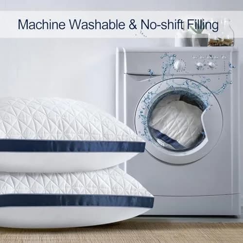 Slybear King Size Pillows Set of 4 | Cooling Hotel Luxury Bed Pillows for Sleeping 4 Pack, Supportive Breathable Down Alternative Gusseted Pillow for Side Stomach or Back Sleepers (19 x 33 inch / 48.3 x 83.8 cm) thumbnail 6