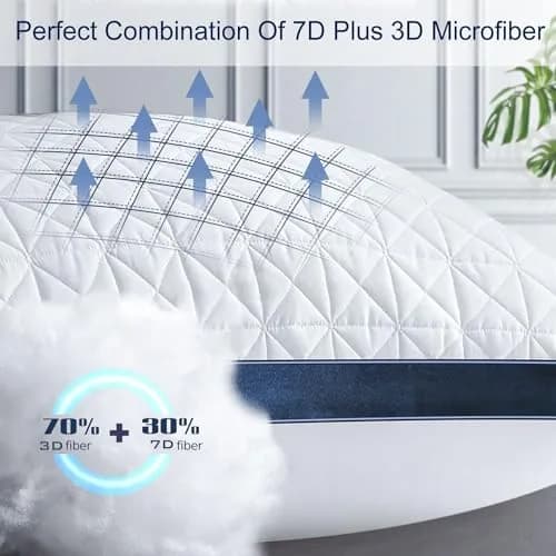Slybear King Size Pillows Set of 4 | Cooling Hotel Luxury Bed Pillows for Sleeping 4 Pack, Supportive Breathable Down Alternative Gusseted Pillow for Side Stomach or Back Sleepers (19 x 33 inch / 48.3 x 83.8 cm) thumbnail 3
