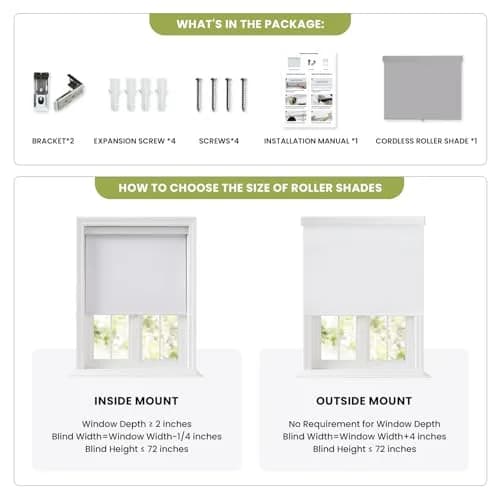 Anpark Cordless Window Shade 35" W x 72" H | Blackout Thermal Insulated UV Protection (120 chars) thumbnail 7
