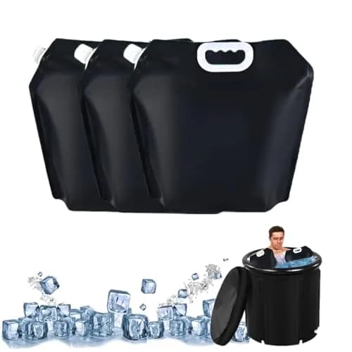 ARIESEE Black 5L Ice Bath Bags (3 Pack) | Leakproof Portable Cold Plunge Tubs for Muscle Recovery thumbnail 1