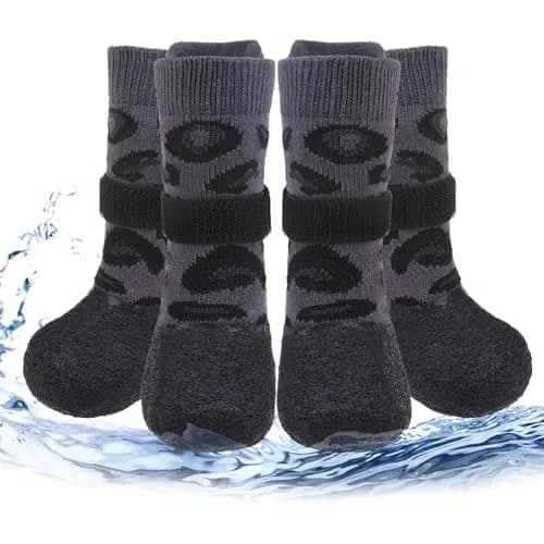 PUPTECK Anti Slip Dogs Shoes for Hot/Cold Pavement | Leopard, M thumbnail 1