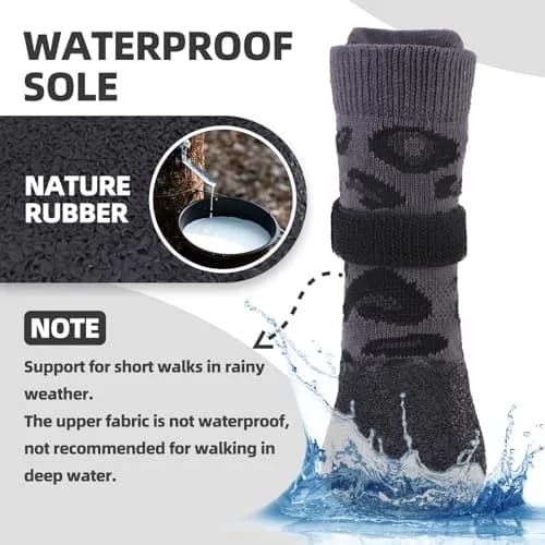 PUPTECK Anti Slip Dogs Shoes for Hot/Cold Pavement | Leopard, M thumbnail 4