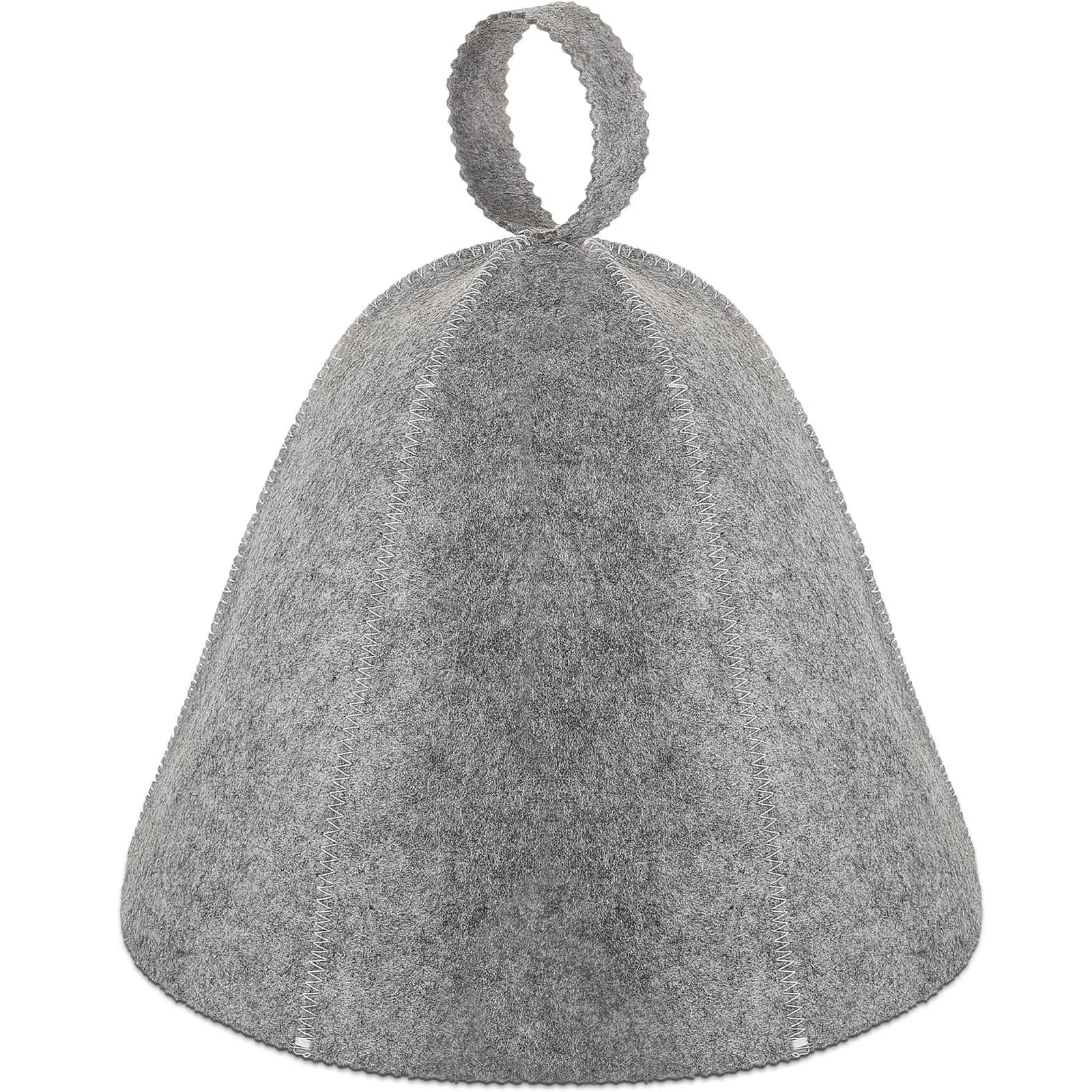 JaGely Sauna Hat for Men Women Russian Banya Cap, Gray, 1 Pcs | Heat-Resistant Sauna Headwear — Gray