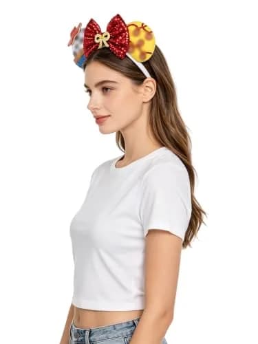 A Miaow Sparkling Headband Glitter Bow Hair Hoop Women Adults Butterfly Sequin Hair Clasp Costume (JS Story) - 22cm (8.7in) thumbnail 1