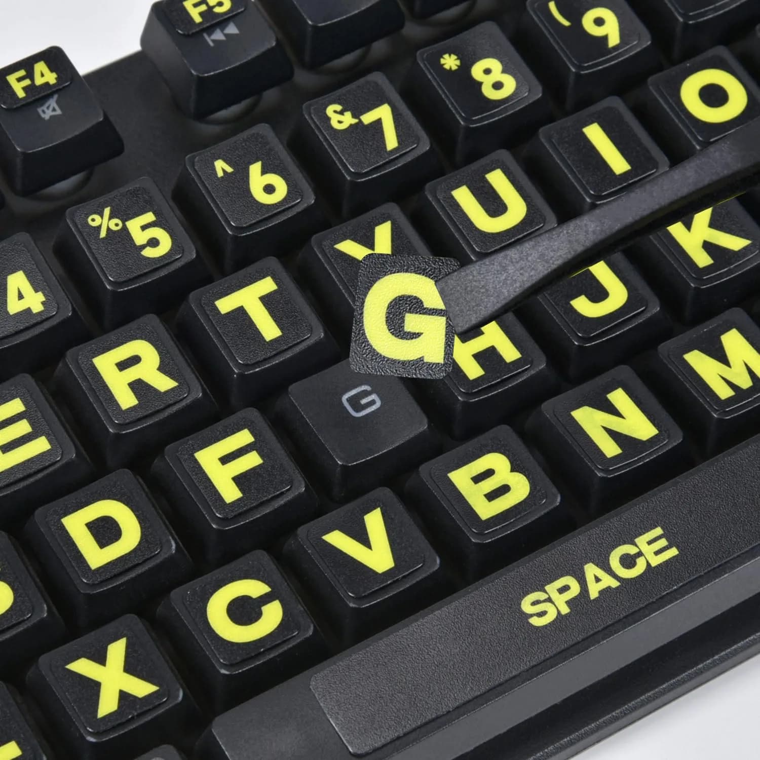 DAMMOMKO Hebrew Keyboard Stickers - English-Black/Green Full Set | Vinyl Replacement for Laptops - main product image