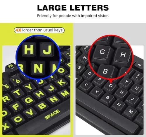 DAMMOMKO Large Print English Keyboard Stickers | 2PCS (21.0cm x 14.0cm) thumbnail 4