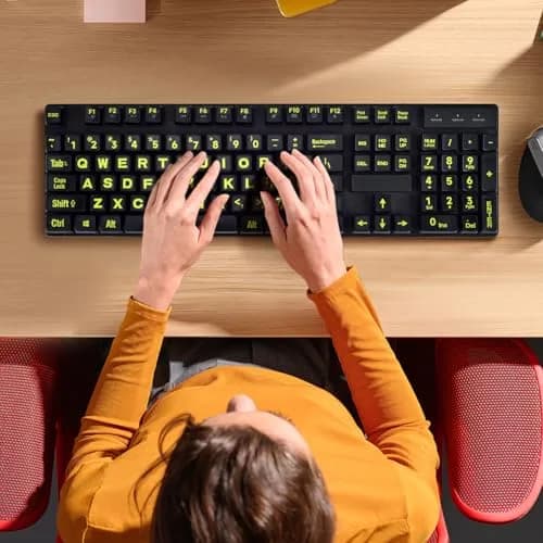 DAMMOMKO Large Print English Keyboard Stickers | 2PCS (21.0cm x 14.0cm) thumbnail 8