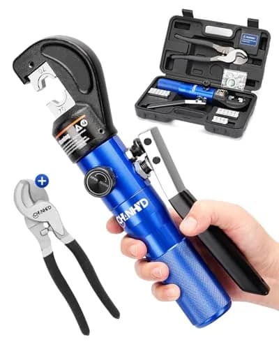 CHANHYD Hydraulic Crimping Tool 8 US TON | Durable Alloy Steel, Hydraulic System, 12-00 AWG thumbnail 1