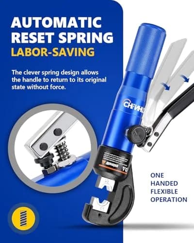 CHANHYD Hydraulic Crimping Tool 8 US TON | Durable Alloy Steel, Hydraulic System, 12-00 AWG thumbnail 3
