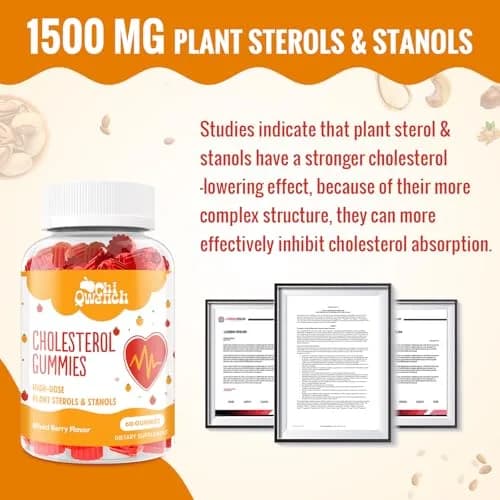 ChiQwench Cholesterol Support Gummies 120 Count | 1500 Mg Plant Sterols & Stanols for Normal Levels thumbnail 4