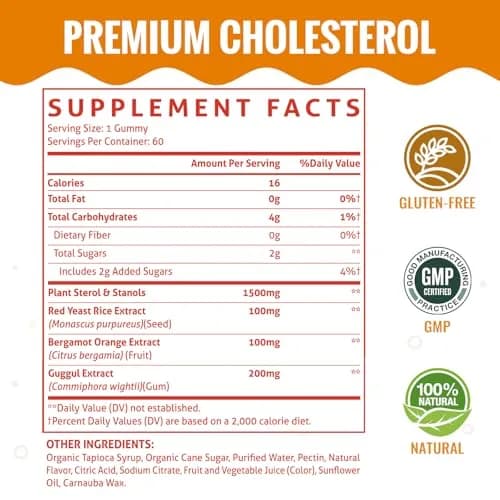 ChiQwench Cholesterol Support Gummies 120 Count | 1500 Mg Plant Sterols & Stanols for Normal Levels thumbnail 2