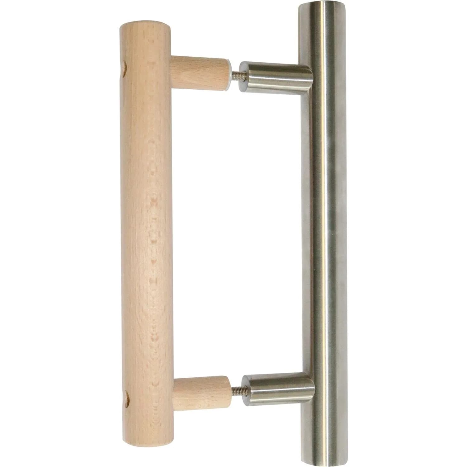 Sentiotec Sauna Door Handle LA 20 mm Set Wood Inside, Stainless Steel Exterior | Modern Sauna Handle for Indoor & Outdoor Use — Stainless Steel