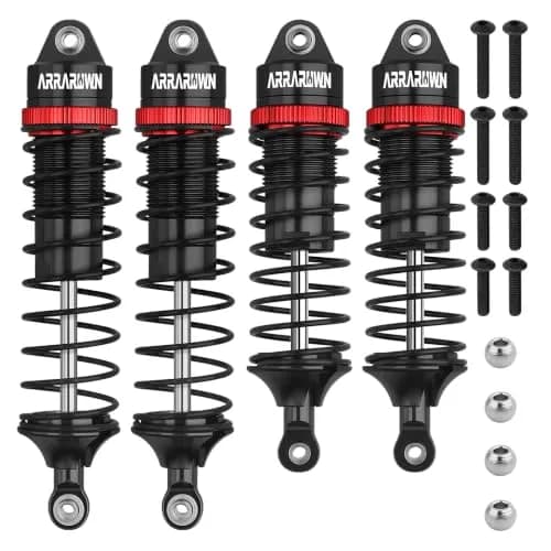 ARRAROWN RC Car Shocks Set 4PCS Black | Heavy-Duty Off-Road Impact Resistance thumbnail 1
