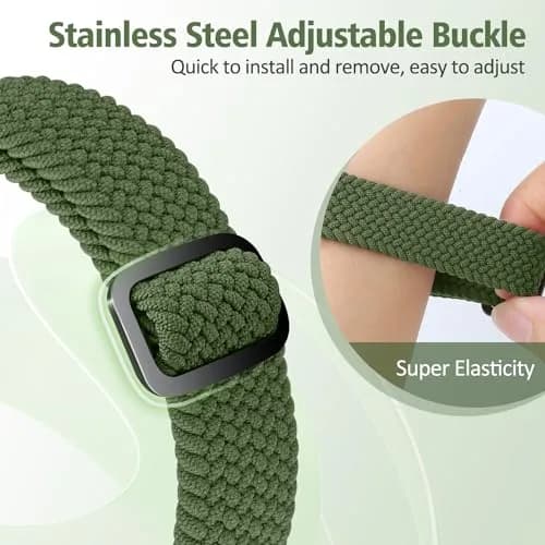 VNDAPT Elastic Braided Bands Compatible with Fitbit Charge 5/Fitbit Charge 6 for Women Men, Breathable Adjustable Stretchy Nylon Loop Sport Replacement Wristbands for Fitbit Charge 6 Charge 5 Straps thumbnail 5