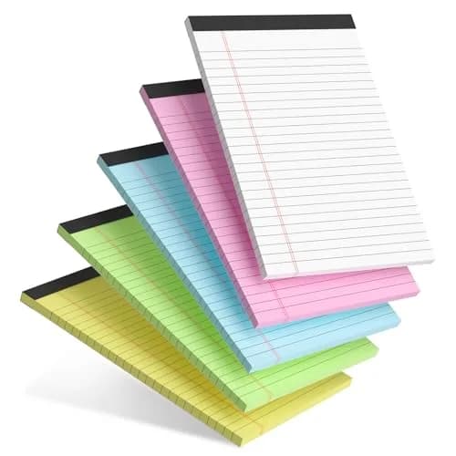 AILZFEI Multicolor Small Note Pads 5x8 Inch (150 Sheets Total) | College Ruled Legal Pads with Cardboard Back thumbnail 1