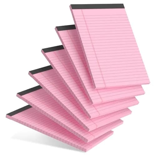 AILZFEI Pink Legal Pads 5x8 Inch (180 Pages Total) | College Ruled Writing Pads for Students & Professionals thumbnail 1
