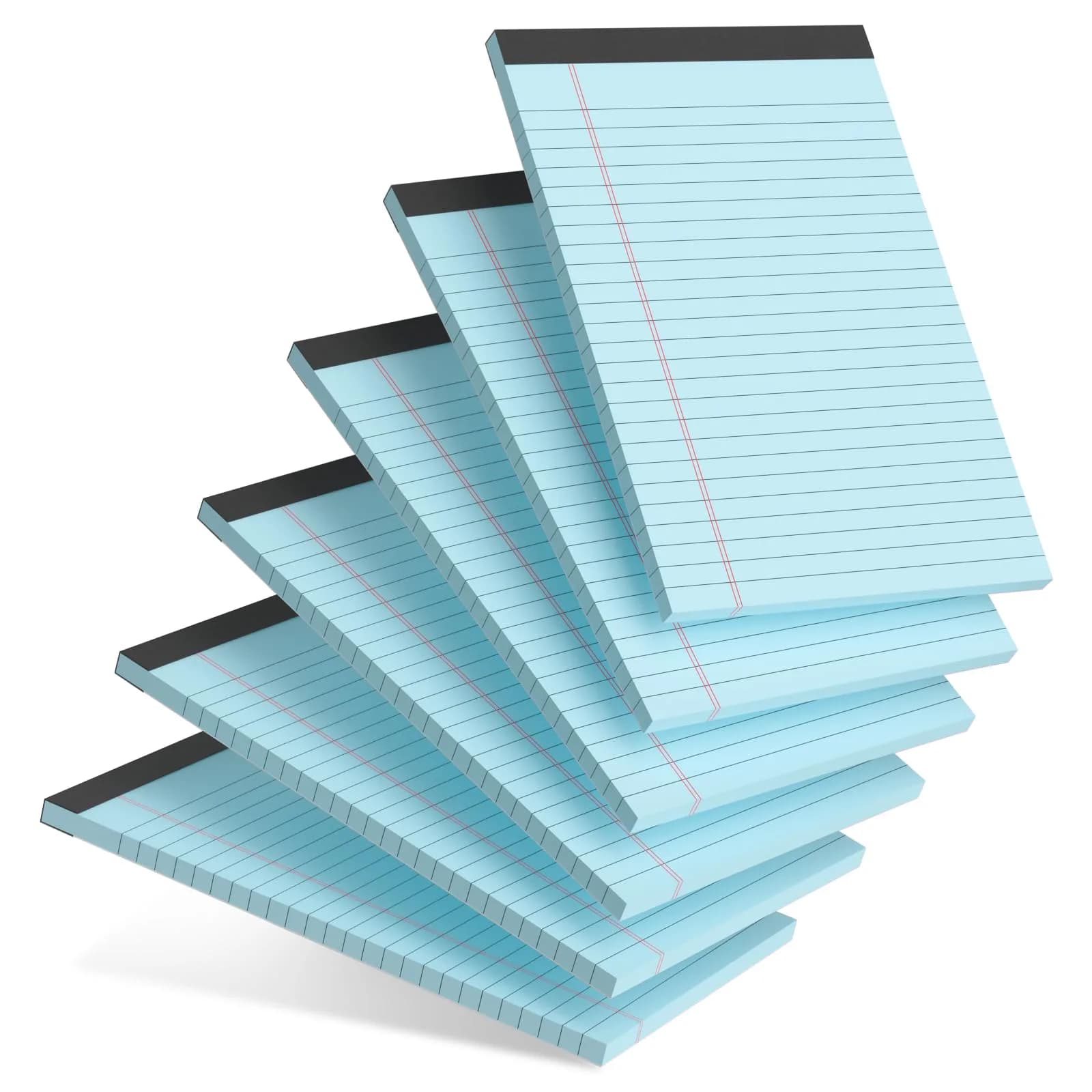 AILZFEI Blue 6pcs Small Note Pad 5x8 Inch (120 sheets per pad, 720 sheets total) | College Ruled Paper for Students & Professionals - main product image