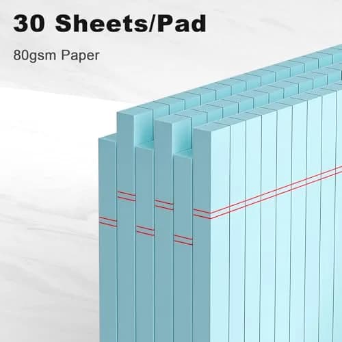 AILZFEI Blue 6pcs Small Note Pad 5x8 Inch (120 sheets per pad, 720 sheets total) | College Ruled Paper for Students & Professionals thumbnail 3