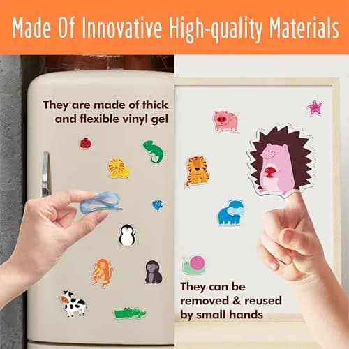 Hebayy Animal Jelly Stickers 31pcs | Reusable Thick Window Clings for Kids & Adults thumbnail 3