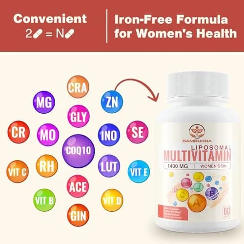 Sambugra Liposomal Multivitamin for Women 50+ | 32 Ingredients, CoQ10, Vitamins C, B, D, E, Bone & Heart Support thumbnail 6