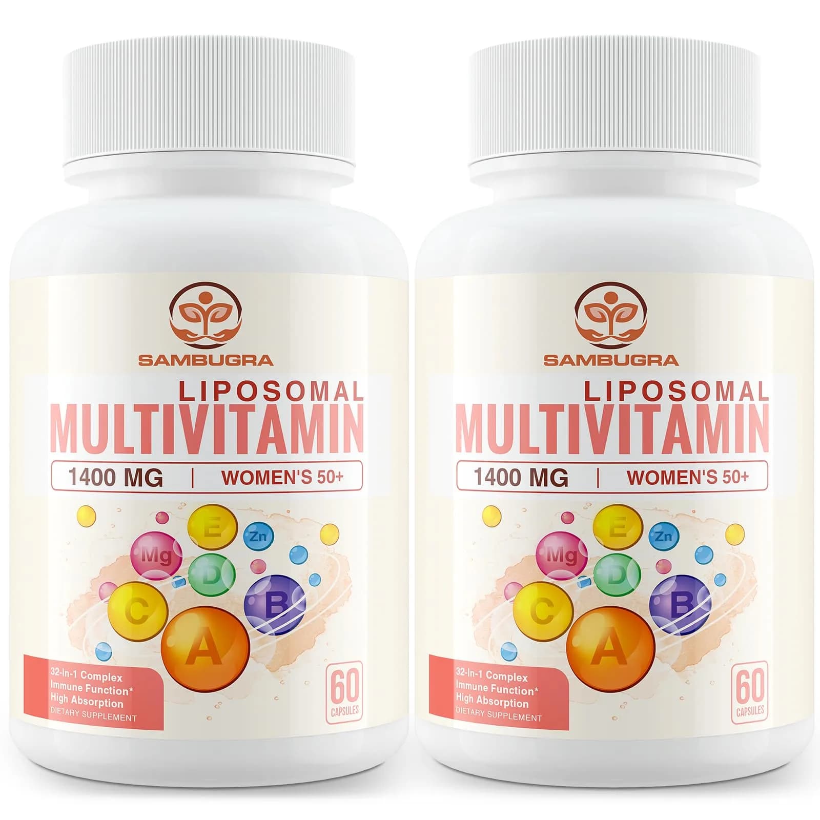 Sambugra Liposomal Multivitamin for Women 50+ | 32 Ingredients, CoQ10, Vitamins C, B, D, E, Bone & Heart Support — Capsule