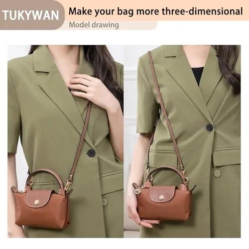 TUKYWAN Felt Bag Organizer Insert for Longchamp Mini Bag, Beige 18 cm (6.7 in) | Keeps Your Mini Tote Tidy thumbnail 5