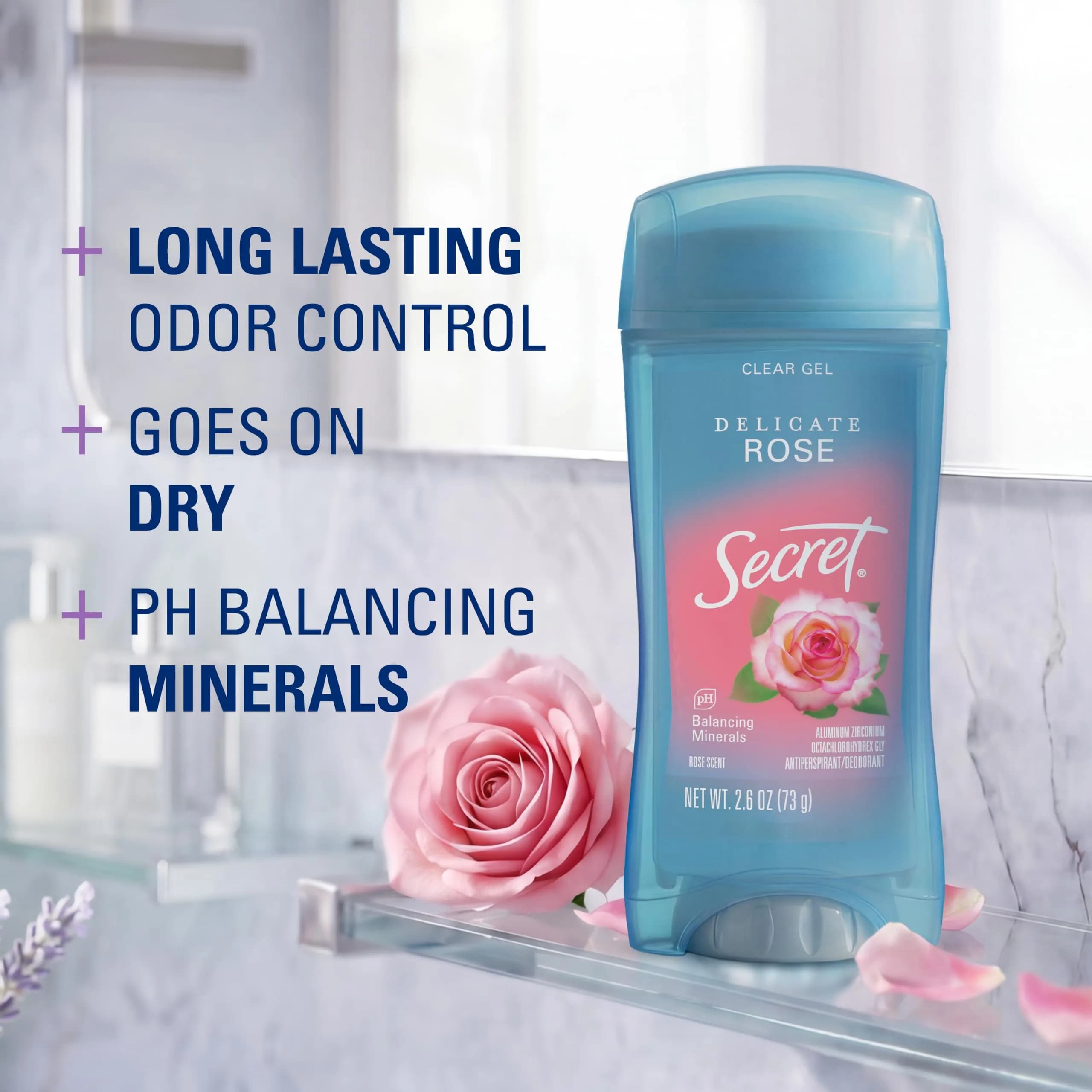 Secret Fresh Clear Gel Antiperspirant Deodorant for Women, 156 g (5.2 oz) Pack of 2 | 72-Hour Breathable Sweat & Odor Protection - view 2