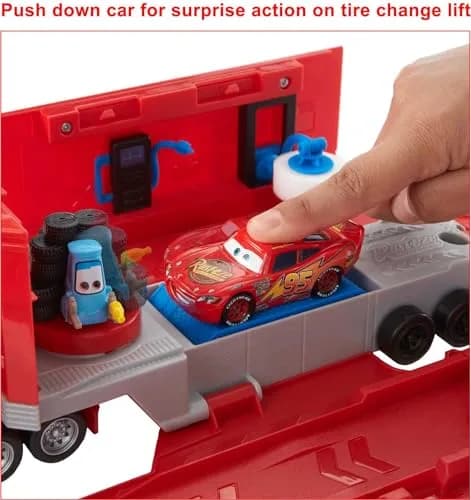 Mattel Disney Pixar Cars Transforming Mack Playset & 10 Die-Cast Mini Racers Bundle | Age-Appropriate Educational Toy Vehicle Set thumbnail 3