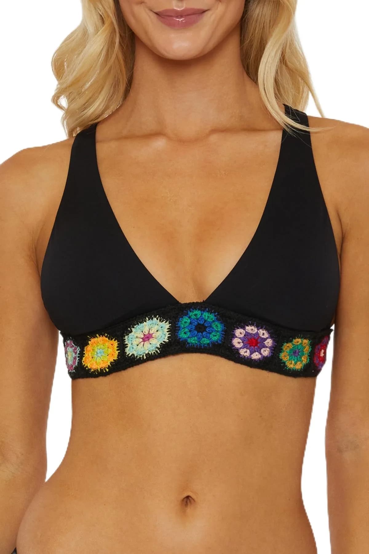 ISABELLA ROSE 1969 - Women's Halter Bikini Top, Adjustable, Tie Back, Swimwear Separates for Women, Black, Medium — Black